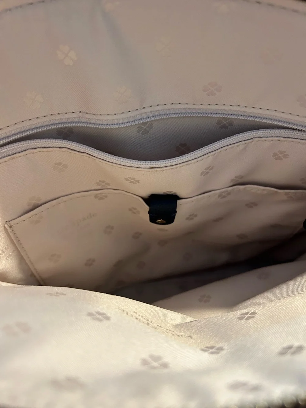 kate spade Two-Tone Black and Light Gray Pebble Leather Tote
